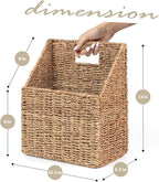 Wicker Hanging Storage Baskets (10.5"Lx6.5"Wx13"H), Set of 2 Wall Basket, Seagrass Basket, Wall Decor Baskets, Seagrass Woven Hanging for Organizing Files, Mails, Books, Accessories