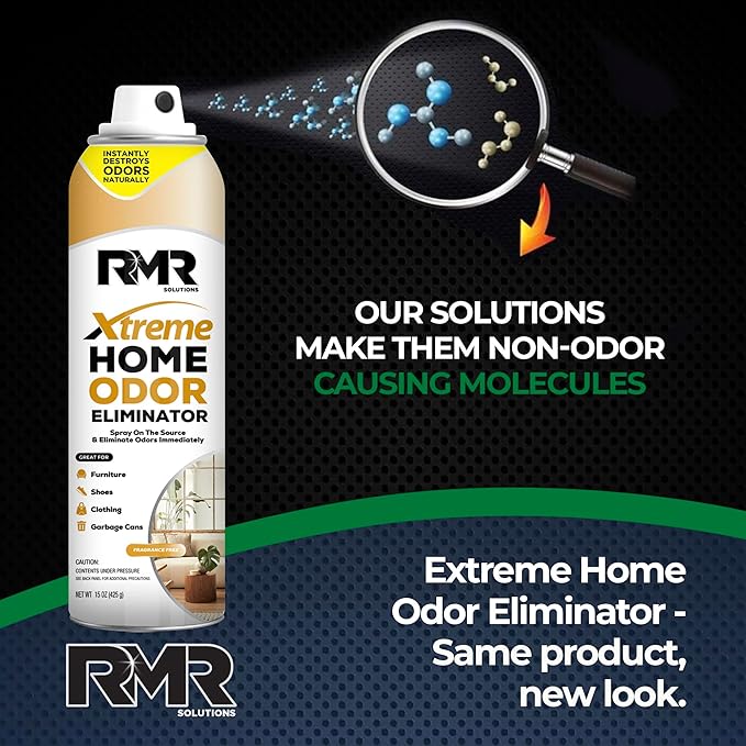 RMR Xtreme Home Odor Eliminator Spray - Neutralize Furniture, Clothing, Shoes, Garbage Cans, and More, 15 Ounces, Unscented