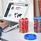 10 Pack-32 OZ Freezer Storage Containers, Small Plastic Food Storage Containers with Twist Top Lids, BPA Free and Reusable Meal Prep Containers Microwave/Dishwasher Safe