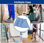 Matthew Cleaning Heavy Duty Mop Head Commercial Replacement for General and Floor Cleaning , Wet Industrial Blue Cotton Looped End String Head Refill (Pack of 3) Blue