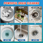 Drain Clog Remover, Crystal Lye Drain Opener, Hair Drains Clog Remover Unclog Bathroom and Kitchen Sinks, Drains, Shower Pipes, Removes Hair, Soap Scum, Blockages, 260g