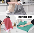 Homaxy Premium Kitchen Towels(18”x 28”, 6 Pack), Large Cotton Kitchen Hand Towels, Flat and Terry Dish Towels, 380 GSM Highly Absorbent Tea Towel Set with Hanging Loop, Grey/Red/Green