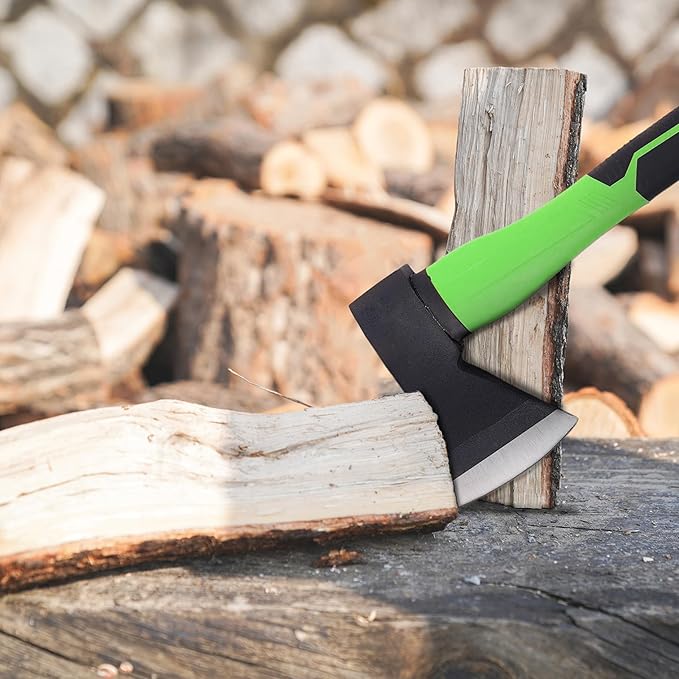 TEXALAN(R) Axe with 14.5" Fiberglass Handle 600g Head Outdoor Camp Hatchet Forged Steel Blade