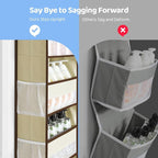 Yecaye 2 Pack 4 Tier Over the Door Organizer, Foldable Portable Baby Essentials for Stuffed Animal Storage - Multi-purpose Bathroom Closet Organizers and Storage for Kids Newborn Baby Stuff Beige