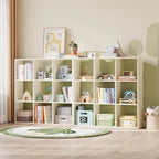 LINSY HOME Cube Storage Shelf, 3 Shelf Display Bookshelf with Storage, Open Freestanding 9 Cube Bookcase Small, White Wooden Bookshelf for Home Office, Bedroom, White Oak