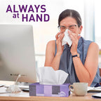 Facial Tissues, 2 Ply White - 130 Per Box, Car and Travel, Face Tissue 7.5" x 7.1", (Pack of 6) Tissue Box