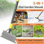 Garden Shovel, Weed Scraper Tool, Multifunctional Garden Cleaning Shovels, 60" Floor Scraper Long Handle, Heavy Duty Metal Flat Spade Shovel for Lawn Edging,Sidewalk Weeding,Ice Chopper,Snow Shovel