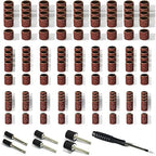 Asieg Tool Sanding Drum Kit 142Pcs 80Grit, 1/2" & 3/8" & 1/4" Diameter Drum Sanding Band with 3.17mm Shank Mandrels for Drill Dremel Rotary Tools Nails Drill