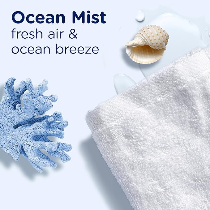 Downy Light Laundry Scent Booster Beads, Ocean Mist Scent, 24 OZ, In-wash fabric beads designed to be gentle with a light boost of scent, No Heavy Perfumes