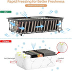 UMDONX Freezer Organizer Bins – Expandable from 11.2" to 17.7", Fit 5–10 Cu.Ft Chest Freezer, Hanging Storage Baskets for Deep Freezer, Easy Slide Access, 2 Pack (Black)