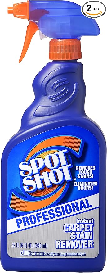 Spot Shot Professional Instant Carpet Stain Remover with Trigger Spray, 32 OZ (2-Pack)
