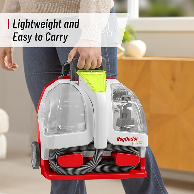 Rug Doctor Pet Portable Spot Cleaner, 2X Suction Power, Lightweight Pet Carpet Cleaner Machine, Pro-Grade Power Removes Stains & Odors from Rugs, Carpets And Upholstery