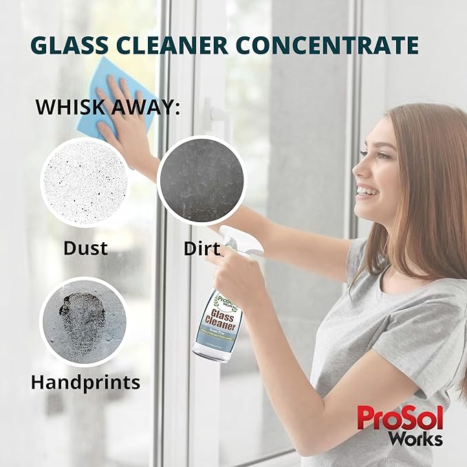 Glass Cleaner 16 oz - All Purpose Cleaning Spray for Glass Doors & Windows, Mirrors & Chrome Surfaces - Glasses Spray Helps Remove Smudges, Fingerprints, Rain Spots & Oil - Glass Cleaners