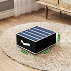 Jeans Organizer - Wardrobe Clothes Organizer with 5 Cells, Closet Organizers and Storage for Jeans, Sweater, Pants Organizers for Closet, Shelves, 4 Pack (Black)