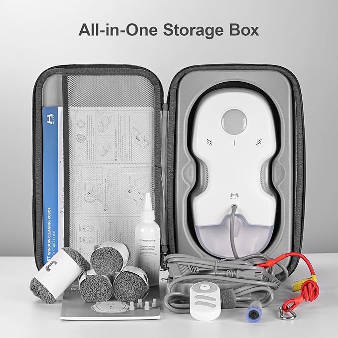 S7 Window Cleaning Robot, 5500Pa Suction, 3D Floating Chassis, HydroJet Water Spray 80ml Tank, Multiple Safety Systems, SLAM 4.0 Navigation, 8 x Cloths, All-in-One Storage Box