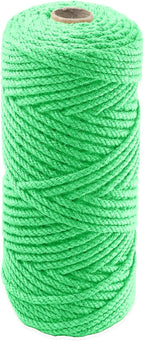 4mm x 100 Feet Light Green Jute Rope, Twine for Gardening Tomato Climbing Plant Tie Floristry Crafts Gift Wrapping Packing Decor