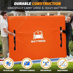Mattress Bags for Moving, BETU Mattress Protector Waterproof Mattress Cover Queen Size Storage Bags with 8 Heavy-Duty Handles and Zipper for Bed Extra Thick Large Reusable (82"x62"x15" Orange)
