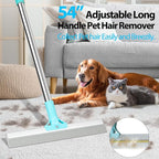 Carpet Rake for Pet Hair Removal Tool, 2025 New Generation 2 in 1 TPU and Copper Rake Teeth Pet Hair Remover with 54’’ Adjustable Long Handle, Reusable Cat Dog Hair Cleaner Rake Broom