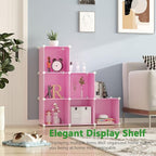 C&AHOME Cube Storage Organizer, 6-Cube Shelves Units, Closet Cabinet, DIY Plastic Modular Book Shelf, Ideal for Bedroom, Living Room, Office, 36.6" L x 12.4" W x 36.6" H Pink UPCS06P