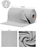 Fantasticlean Microfiber Cleaning Cloth Roll -675 Pack, Tear Away Microfiber Towels, 12" x 12", Reusable, Washable, Ultra Absorbent Dishcloth for Home Supplies, Car, Shop (9 Rolls of Grey)