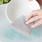 RSVP International Kitchen Cleaning Collection Gentle Scrubbing Sponge for Non-Stick Cookware, Porcelain & Glass, Dishwasher Safe, 5x3.5, Silver