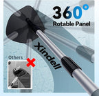XINDELL Windshield Cleaner Tool – 360° Rotation Large Head Car Window Cleaning Kit with Extendable Handle, 5 Microfiber Velcro Stick Pads, Dry&Wet Use for Auto Glass, Trucks, SUVs, RVs, Home