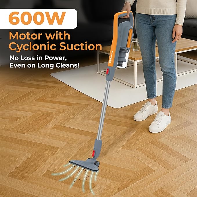 Koblenz Atlas Stick Vac 3-in-1 Cyclonic Vacuum Cleaner, HEPA Filtration, 600W Motor, 1 L Dust Cup, Long Corded Stick Vacuum, for All Surfaces, SVK-160