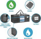 VENO 10 Pack Moving Bags Extra Large Storage Bags for College Move-In, Heavy-Duty Storage Totes, Packing Boxes, and Wardrobe Moving Supplies - Durable Laundry Bags for Clothes (Gray w/Window, 10 Pack)