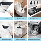 2500W Handheld Steam Cleaner, Pressurized Steamer for Car Detailing, Grout, Tile, Upholstery, Kitchen & Bathroom, 1100ML Large Tank, 6-Level Adjustable Steam, Fast Heat Up(White 2)