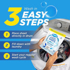 Carbona Laundry Detergent Sheets | Eco-Friendly Washing Detergent | Up to 50 Loads (25 Sheets) | Stain Remover | No Perfume or Dyes | Free & Clear