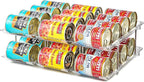 Amllas Can Organizer for Pantry, Stacking Can Storage Organizer Pantry, Automatic Rolling Can Rack for Fridge, 2Tire 3 Columns Can Holder for 24 Cans, Canned Goods Organizer