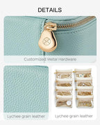 Vlando Jewelry Travel Case,Travel Jewelry Organizer with Clear Velvet Jewelry Bags 8Pcs Zipper Pouch for Women Girl GiftLake Blue