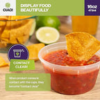 CIAO! 16oz PP Injection Molded Soup-Deli Container with LLDPE Lid, Microwavable and BPA Free (240/240 combo pack)