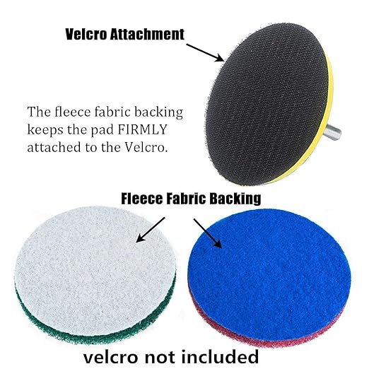 20 Pieces Scrub Pads Drill Power Brush Tile Scrubber Scouring Pads Cleaning Kit Including 2 Kinds of Abrasive Buffing Pads Replacement for Home Kitchen House Indoor Outdoor Cleaning (5 Inch)