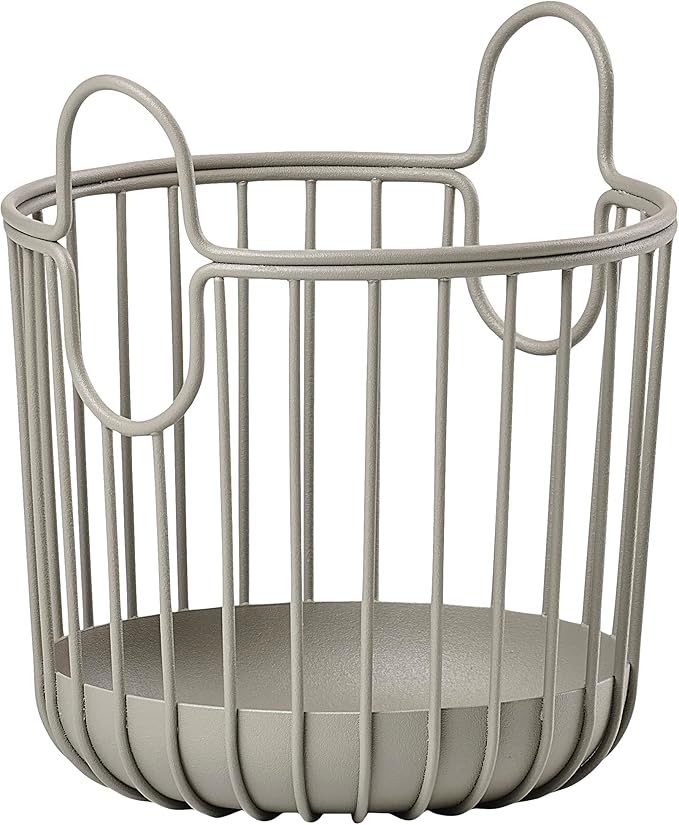 ZONE DENMARK Inu Basket - Basket with Handles Crafted from Metal - with sleek and sturdy design - Stylish and Functional Storage for Kitchen, Bathroom, Children's Room, and Home Office- (Small)