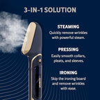 Conair SteamStylist 3-in-1 Steam, Press and Iron Steamer for Clothes, With Fabric Shaver, Extra Water Tank and Storage Bag, For Home, Office or Travel, Amazon Exclusive, Midnight Blue