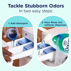 Downy Rinse Laundry Odor Remover, Cool Cotton Scent, 48 fl oz, Fabric Softener and Laundry Odor Removal Rinse, Fights Odors at the source, HE Compatible