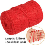 Vivifying Red Twine, 328 Feet 3mm Christmas Twine String for Gift Wrapping, Crafts, Packing and Hanging