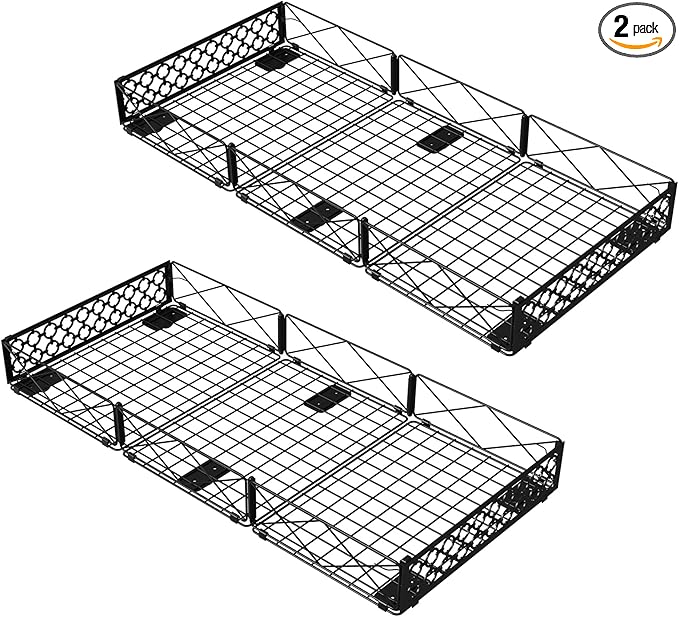 NADAMOO Large Under Bed Storage with Wheels, Low Profile Rolling Under Bed Storage Containers，Foldable Metal Under the Bed Organizer Bins for Bedroom，2 Packs