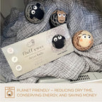 Hustle & Blush Fluff Ewes Wool Dryer Balls 3 Pack - XL Darks Premium New Zealand Laundry Set, Reduces Drying Time, Static Control, Chemical Free, Ideal Holiday Gifts for Women & Men