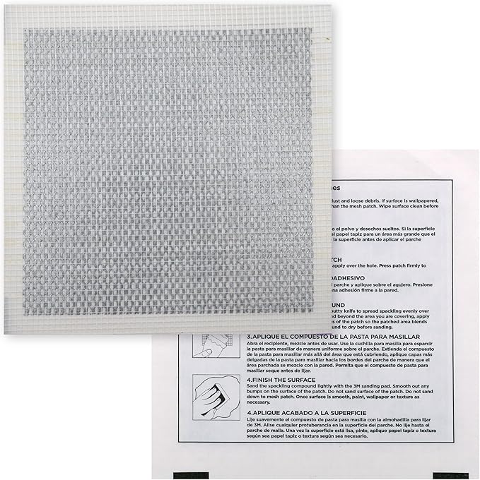 MaxPatch® 8 in. x 8 in. Aluminum Self-Adhesive Wall Repair Patch (3-Pack) – Expanded Perforated Rust-Resistant Aluminum with Strong Adhesive Backing for Interior Wall Repairs