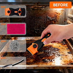 Heavy Duty Oven Cleaner Tools Kit | Professional Oven Cleaning Accessories with Crevice Brush, Razor Scraper & Pumice Stone | Deep Clean Electric Ovens&Stovetops for Home Kitchen Maintenance