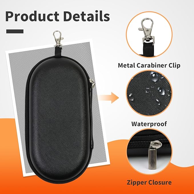 Double Eyeglasses Case, Hard Shell Dual Sunglasses Organizer with Zipper Clip Travel Glasses Storage for Women Men