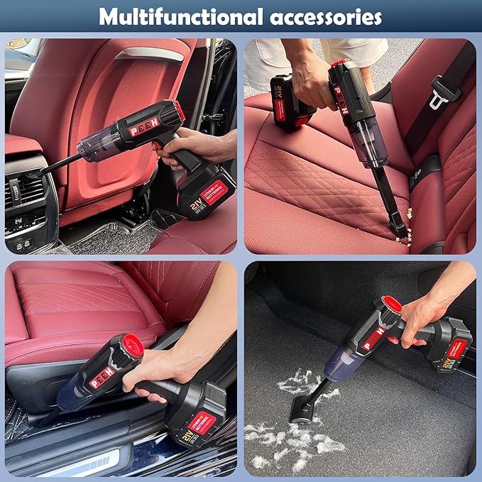 Handheld Vacuum for Home, Cordless Portable Vacuum Cleaner, Rechargeable with 60 Mins Max Runtime, High Power Vacuum for Car, Office, Pet Hair, Gap Cleaning