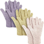 Patelai 3 Pairs Microfiber Plant Dusting Gloves Leaf Cleaning Gloves for Indoor Plants, Blinds, Furniture, House (Pink,Nude,Light Purple,Small)