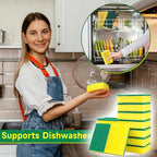 Sponges Kitchen 16 Count, Heavy Duty Scrub Sponges for Cleaning, Effortlessly Clean Your Stovetop, Sinks, Stoves, Appliances
