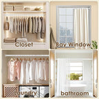 Closet Rod 17-63 Inches，1.3 Inch Diameter Heavy-Duty Adjustable Closet Rods for Hanging Clothes Closet Hanging Rod Metal Closet Poles for Wardrobes Laundry RV Bathroom（White Wood Grain Finish）