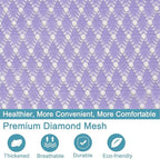Polecasa Heavy Duty Diamond Large Mesh Laundry Bag with ID Tag and Locking Drawstring Closure - 24 x 36 inches - Laundry Hamper Liner, Washable Laundry Bags for Travel, Sports, Dorms (Purple)