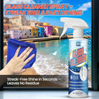 Instant Shine Bathroom Glass Cleaner with Microfiber Towel – Removes Hard Water Limescale, Soap Scum on Shower Doors, Tiles & Mirrors | Streak-Free No Residue Fast Drying Multi-Surface Safe (200ml)