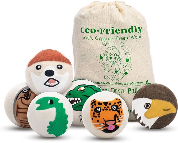 Wool Dryer Balls - Dry 1,000 Loads - 6 Pack Eco - Friendly Zero Waste - Organic Handmade in Nepal - Fair Trade by Woolygon